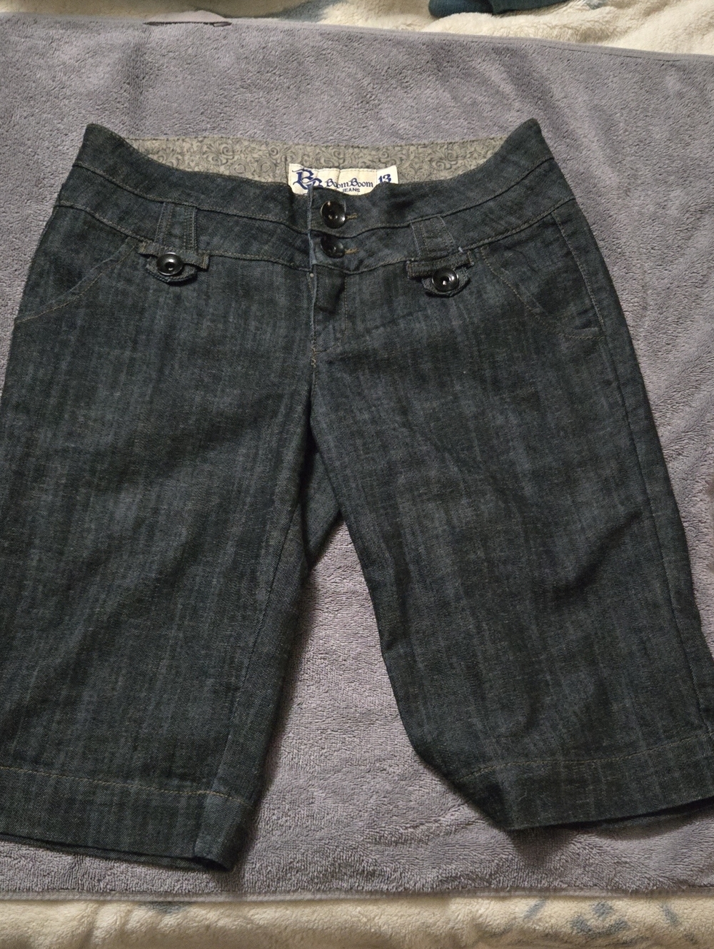 Boom Boom Jeans Dark Gray Denim Bermuda Shorts